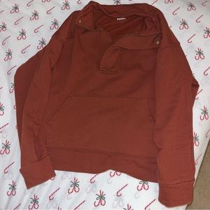 Target quarter zip sweatshirt burnt orange